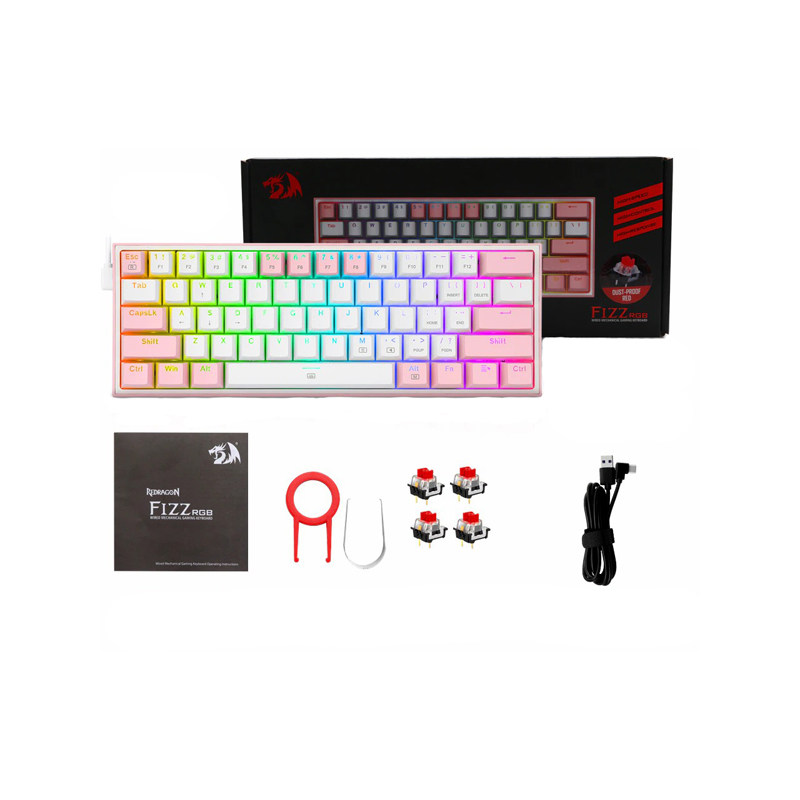 کیبورد مخصوص بازی ردراگون مدل Fizz K617 RGB