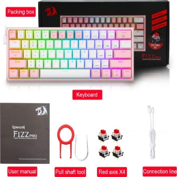 کیبورد گیمینگ ردراگون مدل K616 FIZZ PRO RGB