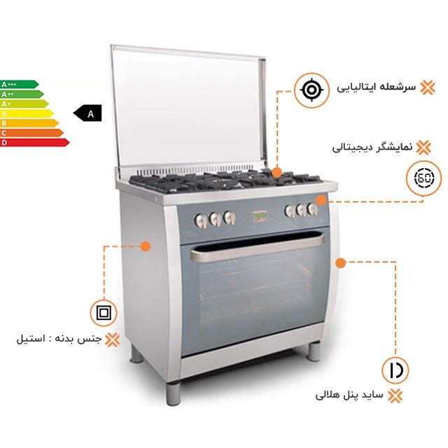 اجاق گاز 5 شعله اخوان مدل M15-EDTR